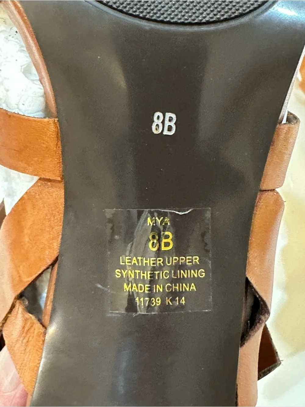 Lauren Ralph Mya Strappy Cage Leather Heeled Sandals Tan/Brown - 8B 3.5”L Heel - Picture 10 of 13